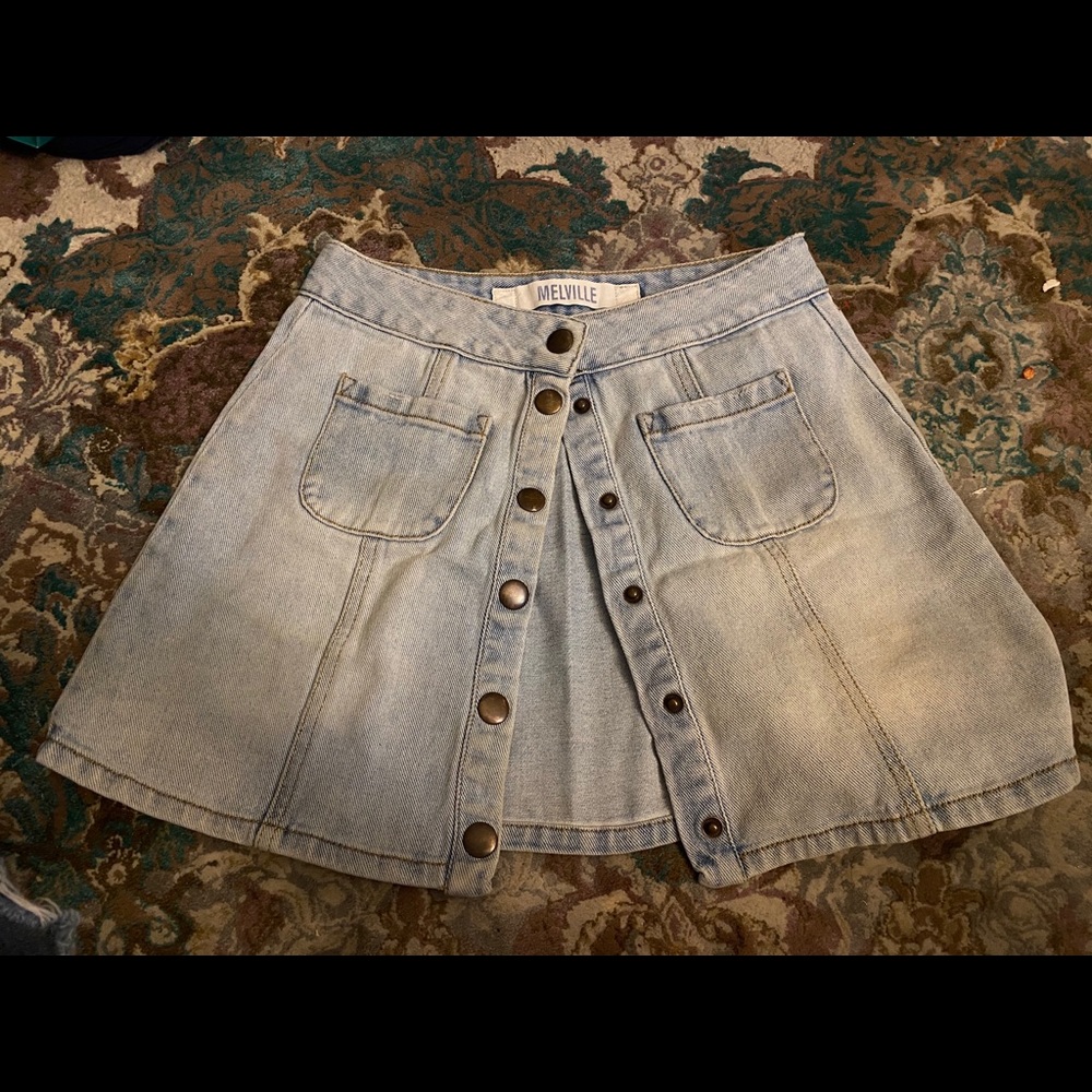 Brandy Melville Light Wash Blue Denim  Skirt